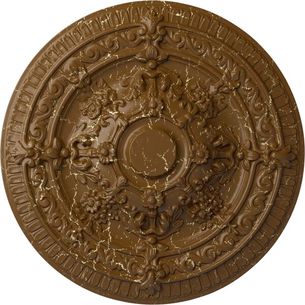 Ekena Millwork Vincent Ceiling Medallion (Fits Canopies up to 6"), Hand-Painted Smokey Topaz Crackle, 26"OD x 3"P CM26VISTC - main